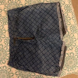 Cotton block print indigo shorts